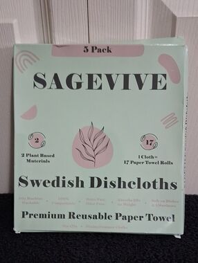 SAGEVIVE Reuseable Swedish Dishcloths - (5 Pack) - Italian Summer Prints